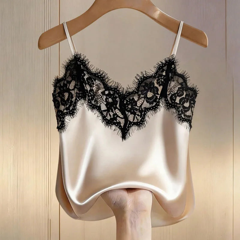 Women Clothing Tank Top Women 2026 New Summer Sexy V-Neck Spaghetti Strap Lace Tanks Camis Women Tops Outerwear Top Mujer Q4109