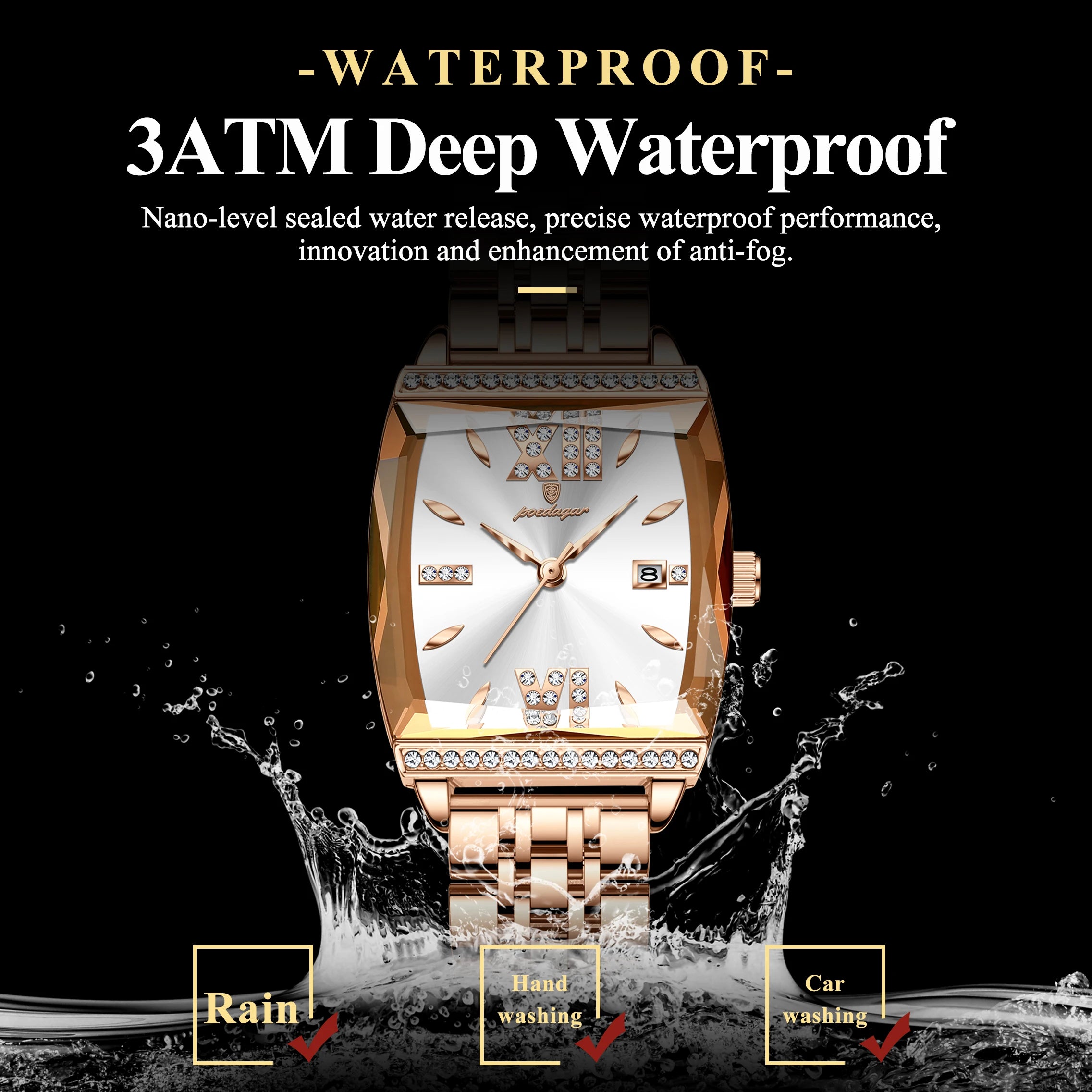 POEDAGAR Top Exquisite Woman Watches High Quality Date Fashion Waterproof Ladies Watch Stainless Steel Women's Quartz Wristwatch