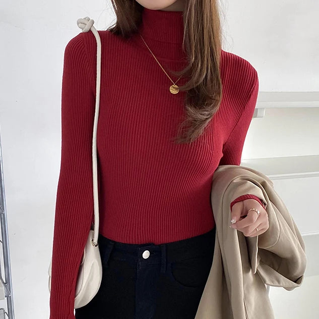 Women Fall Turtleneck Sweater Knitted Soft Pullovers Cashmere Jumpers Basic Soft Sweaters For Women 2026 Autumn Winter