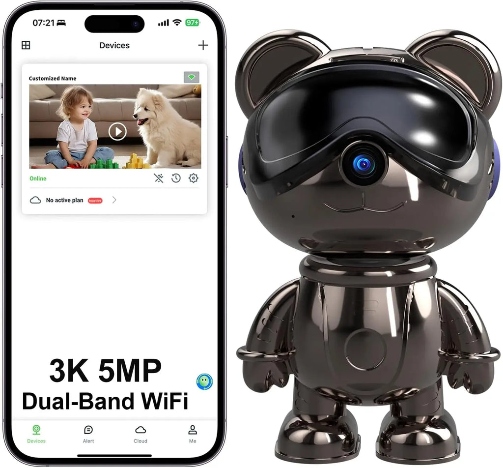 Indoor WiFi Security Camera, 5MP Pan/Tilt Baby Monitor & Pet Camera with AI Motion Tracking & Auto-Follow, Anti-Glare IR Night Vision, Privacy Mode, Compatible with Alexa & Google Home