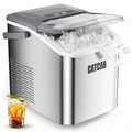 Portable Ice Maker for Home Kitchen, Party, RV Camping - Stainless Steel, Silver, 9 Cubes in 6 Mins, 26.5Lbs/24H