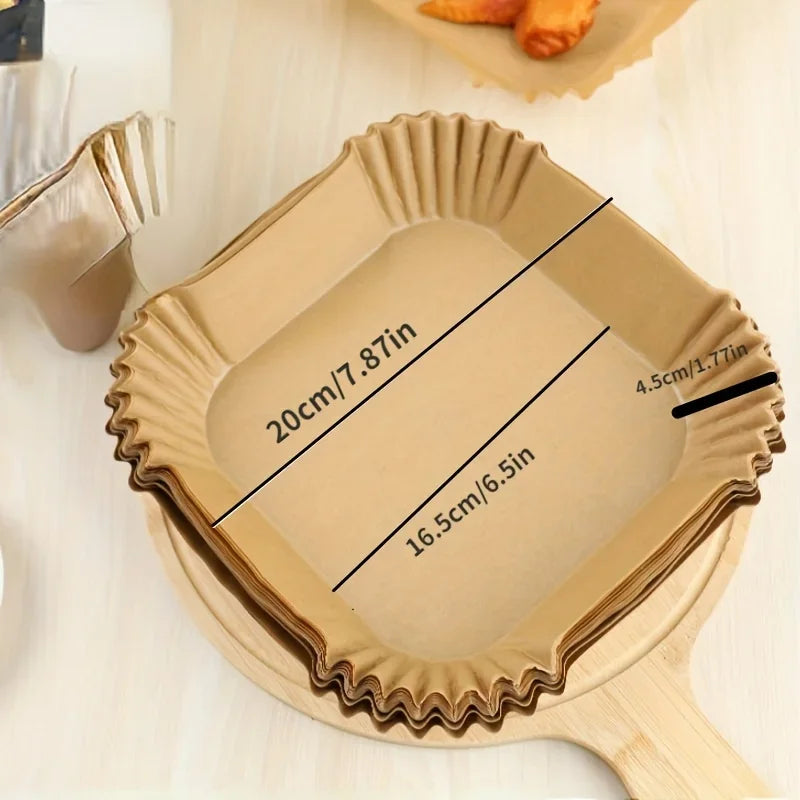 Air Fryer Paper Liners Disposable Oil-proof&Heat Resistant for Baking Microwave Cooking&Deep Fryer Accessories Easy Cleanup