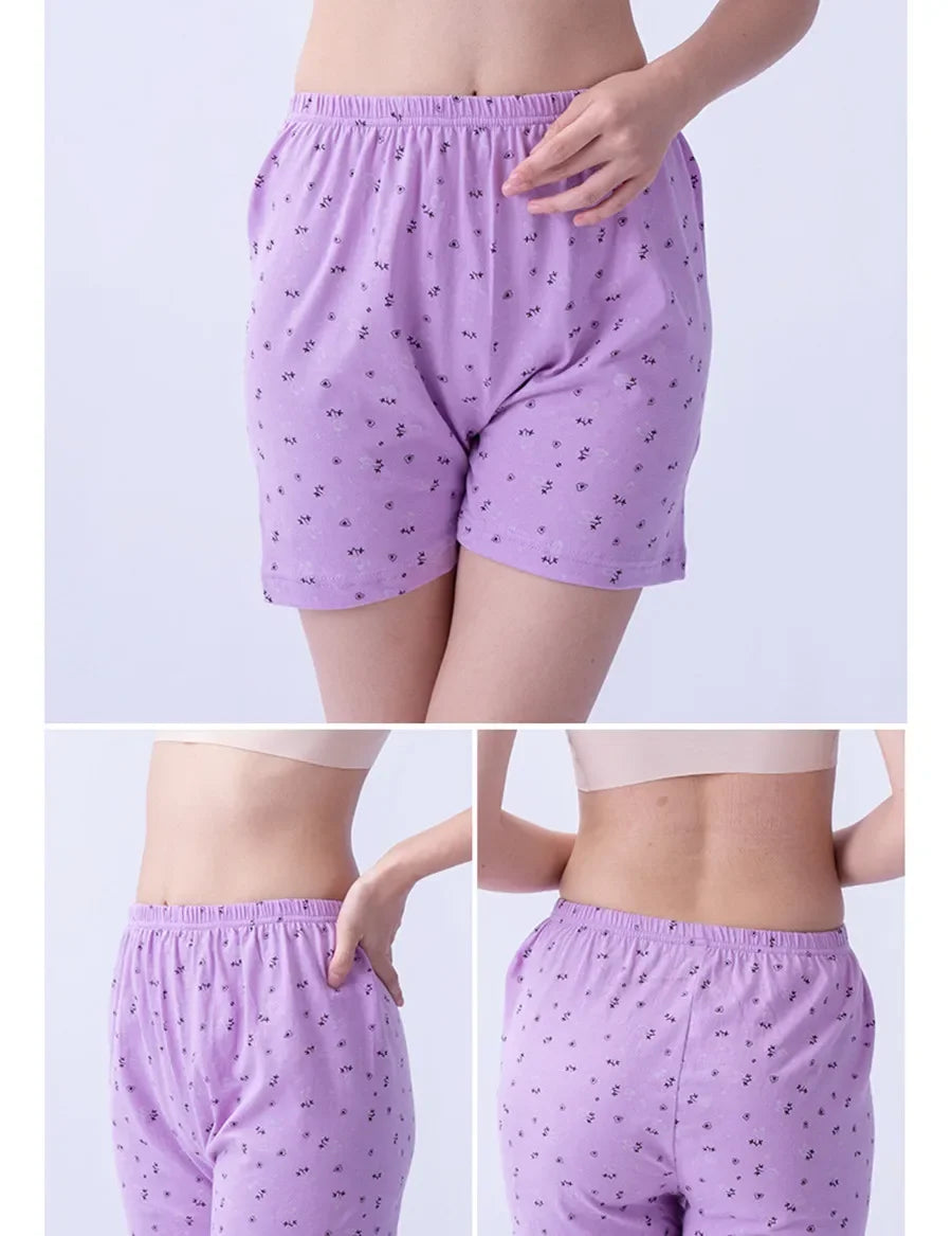 6ps/lot large size Boxer women cotton woman panties High Waist women's shorts Loose womens underwear Middleaged Boxers For Women