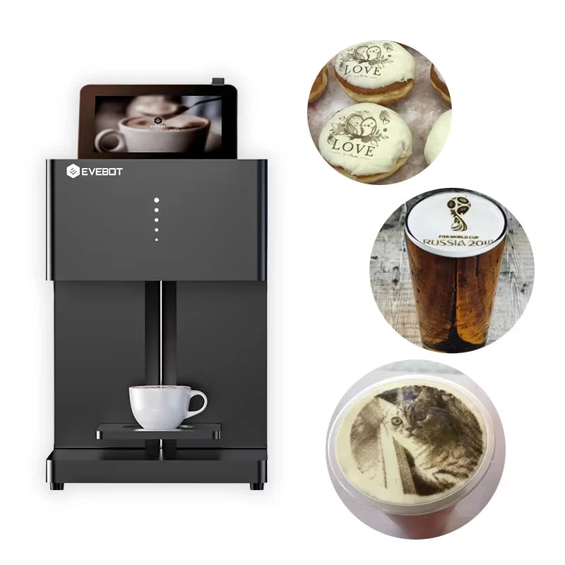 CAFOVO EVEBOT 3d Latte Art Coffee Printer Machine Automatic Beverages Food Selfie With WIFI Printing Edible Ink Cartridges