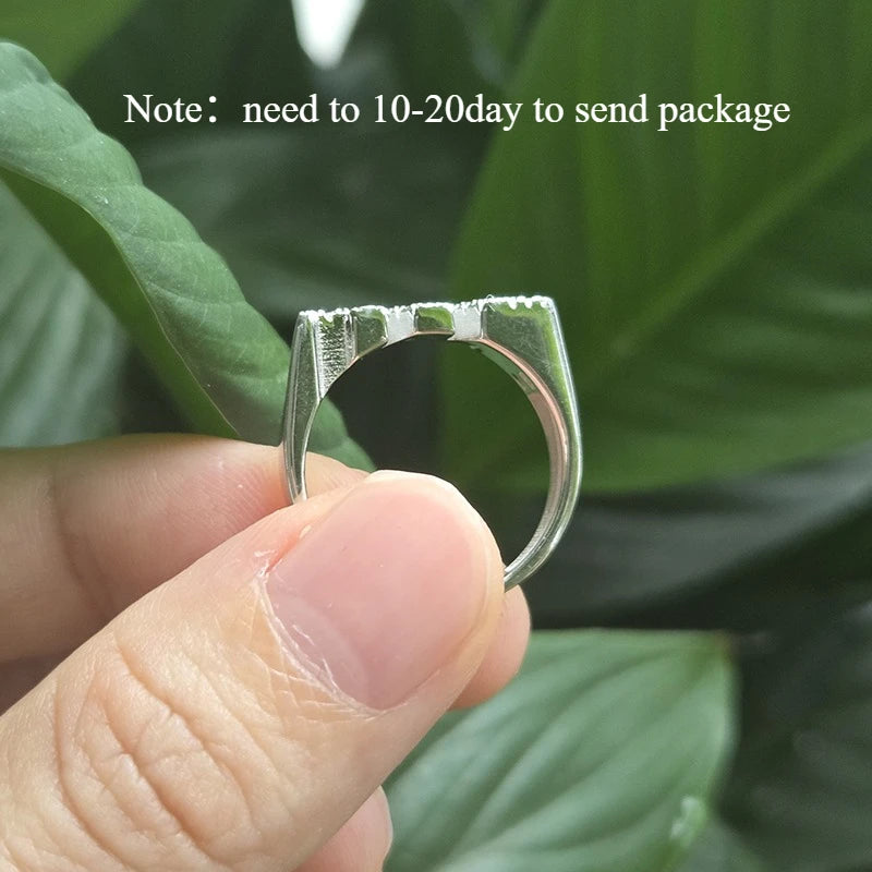 Smyoue Personalized Rings Customized products with Your Name 0-4 Letters Moissanite Rings Pure 925 Silver By Shiran Aloni