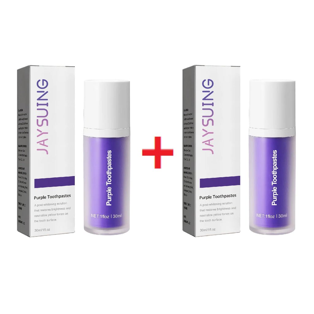Purple Whitening Toothpaste Removal Plaque Stain Tartar Reduce Cavity Caries Yellowing Teeth Fresh Breath Oral Enamel Clean Care