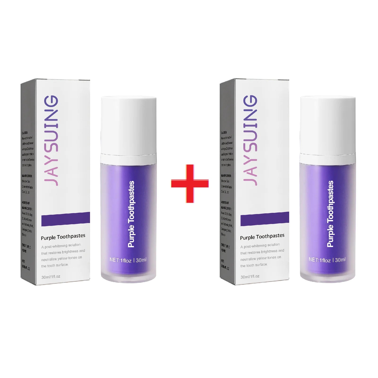 Purple Whitening Toothpaste Removal Plaque Stain Tartar Reduce Cavity Caries Yellowing Teeth Fresh Breath Oral Enamel Clean Care