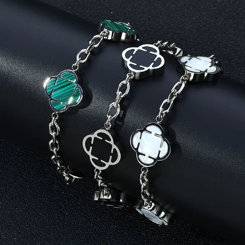 New Stylish Petal Chan Bracelets  for Men Women Minimalist Waterproof Natural Shell Chain Links Wristband Birthday Gift