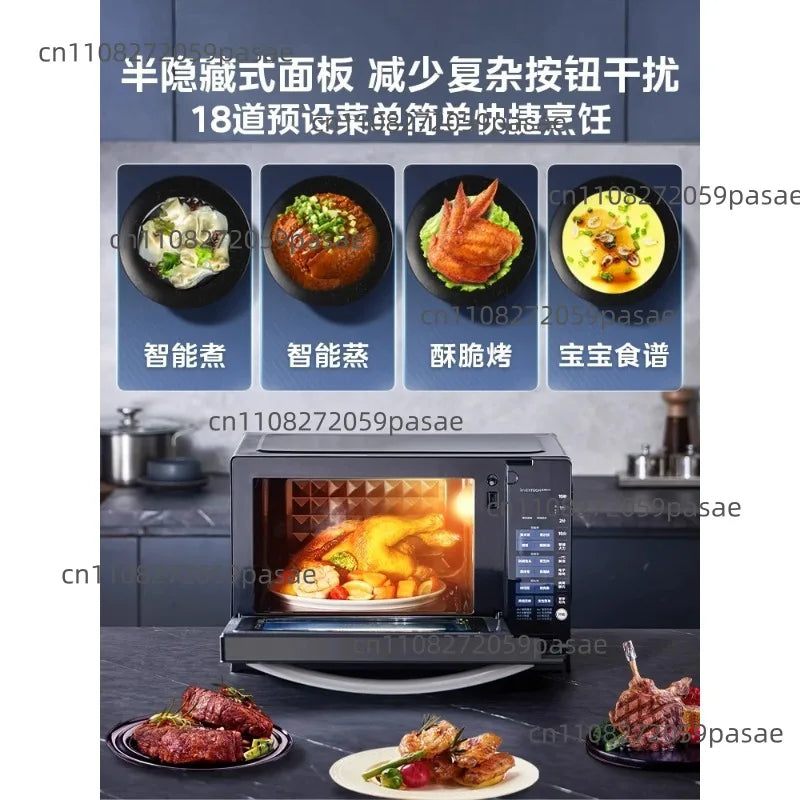 M3-208E Inverter Microwave Oven, 20L Drop - Down Door Flat Plate Light Wave Grill Combo for Home