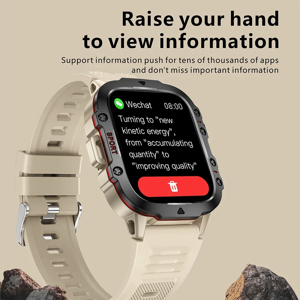 Original Military Men Smart Watches Wireless Call Fitness Clock IP68 Swim Waterproof Sport Smartwatch for Women IOS Android 2026