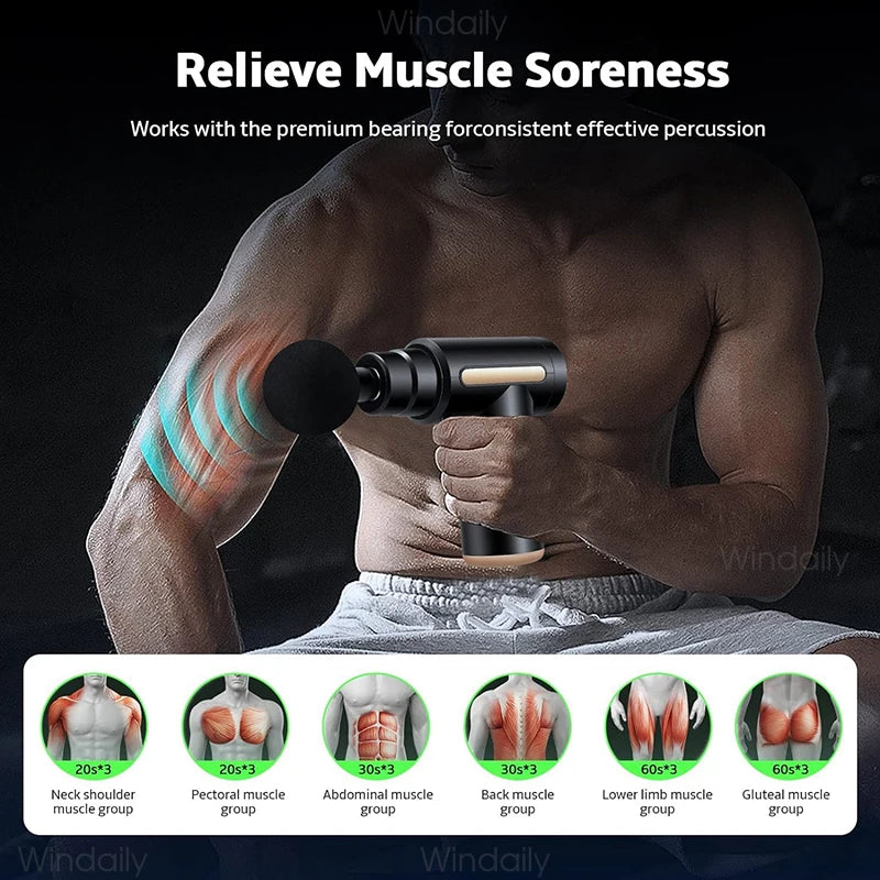 Mini Fascia Gun Deep Tissue Massage Gun Muscle Relaxation Massage Protable Body Massager Handheld Percussion Vibration Massager