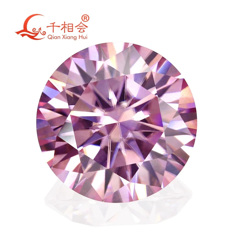 Pink Color 2mm Round Moissanite Full Eternity Ring Band Yellow / Rose Gold Plated S925 Silver Diamond Engagement Jewelry
