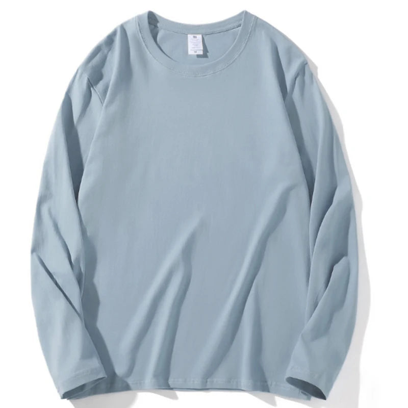 2026 Autumn Women Leisure Cotton Daily Long Sleeve Tops Lady Versatile Round Neck Baggy Clothes Female Concise Solid T-shirts