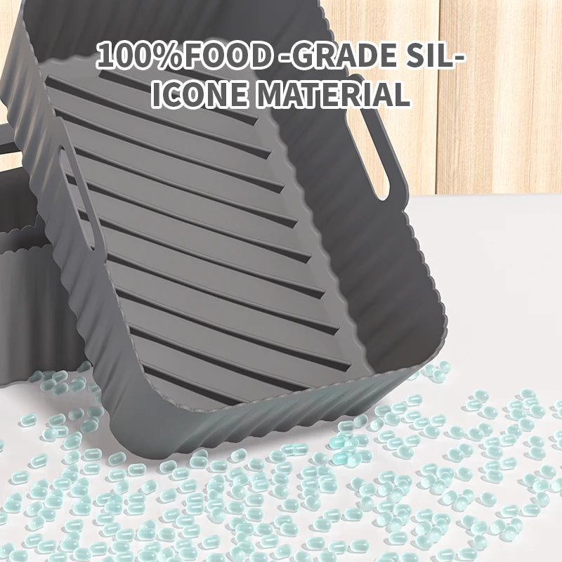 Non-stick Rectangular Air Fryer Basket Easy Clean Air Fryer Silicone Pot Air Fryer Basket Suitable for Air Fryer