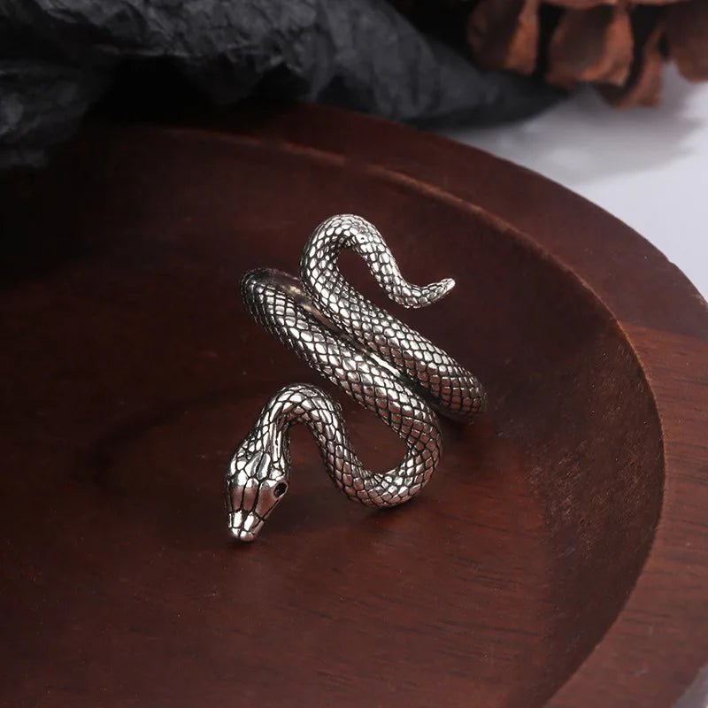 925 Sterling Silver Adjustable Rings For Women Entanglement Snake Luxury Fine Jewelry Vintage Wedding Accessories Jewellery
