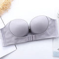 Front buckle invisible women's non-slip small push-up bra with a breathable strapless glossy bra cover