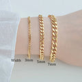 3/5/7mm Stainless Steel Cuban Link Chain Wristband Classic Punk Heavy Male Jewelry Simple Fashion Couple Bracelet for Men Women