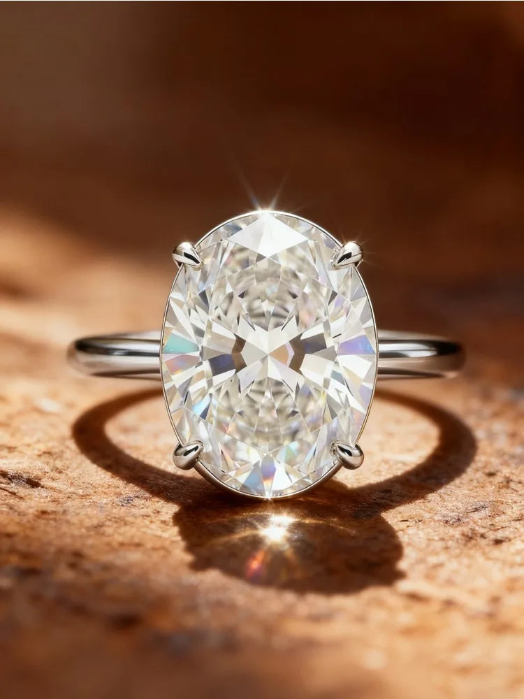 925 Sterling Silve Shiny Gorgeous 1-8CT Oval Zircon Ring For Women Anniversary Daily Party Luxury High Quality Fine Jewelry
