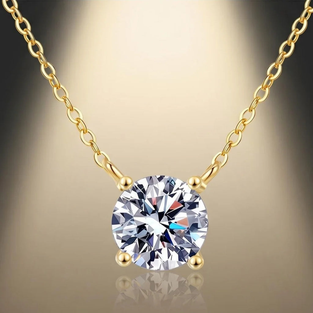 1-3ct D VVS1 Moissanite Necklaces for Women Solitaire Pandent Diamond GRA Certified s925 Silver Plated 18k Dainty Necklace