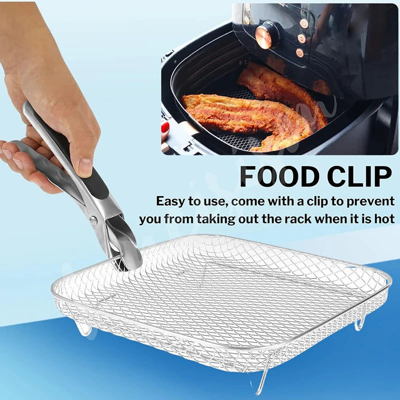 Air Fryer Baking Rack Metal Oven Grill Racks 3 Layers Airfryer Accessories for Cosori/Instant Vortex/Ninja/Foodi CookIng Basket