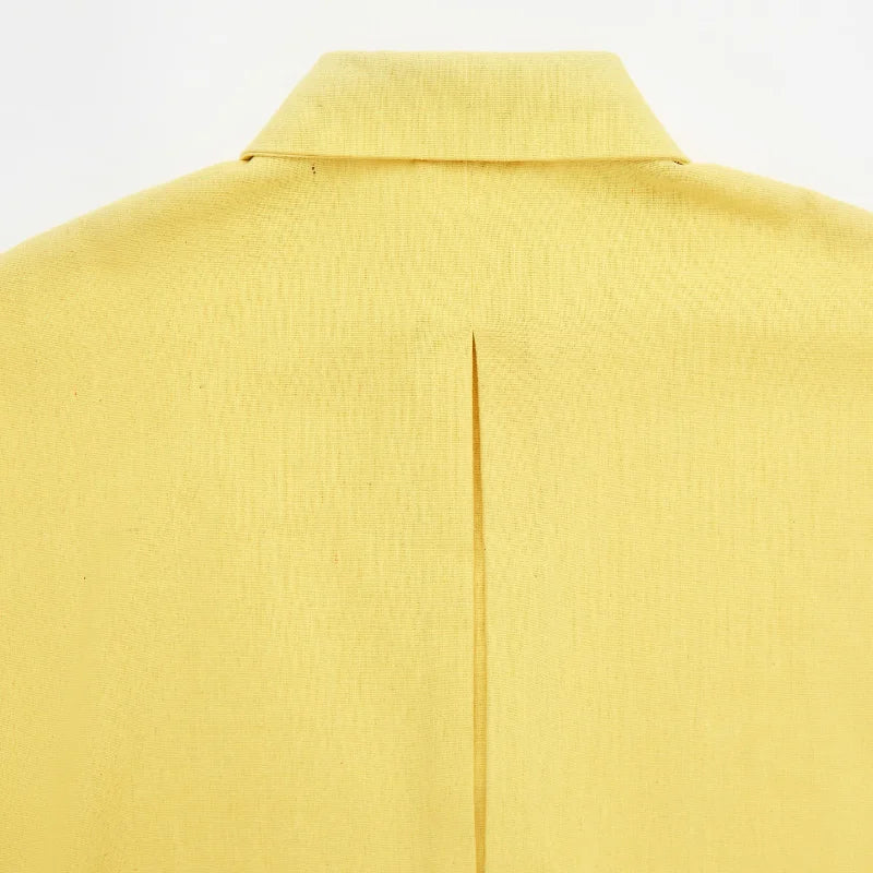 Women's Casual Loose Shirt for Spring/Summer 2025 Collar Button Design Wide Sleeves Minimalist Holiday Style