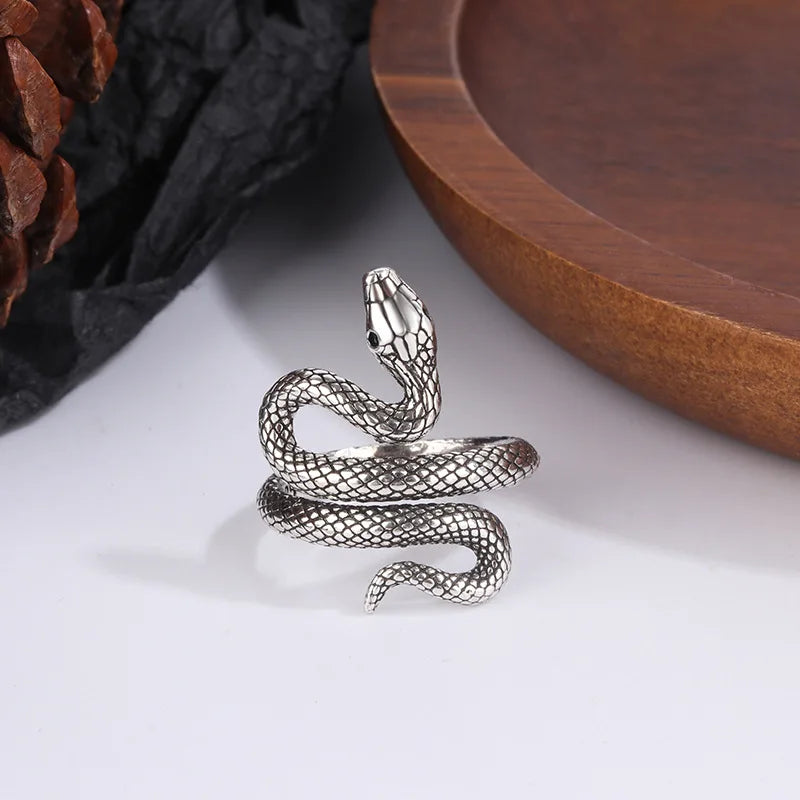 925 Sterling Silver Adjustable Rings For Women Entanglement Snake Luxury Fine Jewelry Vintage Wedding Accessories Jewellery
