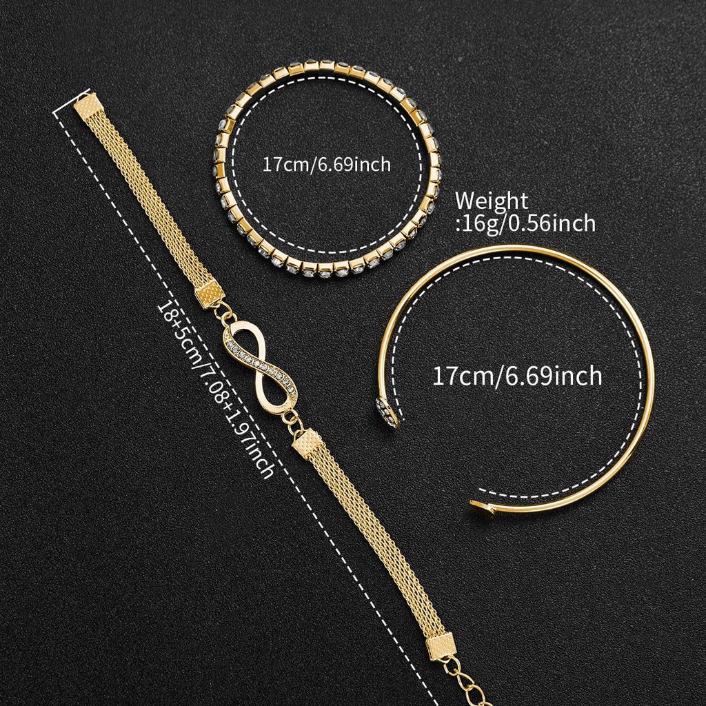4PCS/Set Fashion Small Dial Women Watches Ladies Luxury Analog Quartz Wristwatch Bracelets Set Reloj Mujer（Without Box）