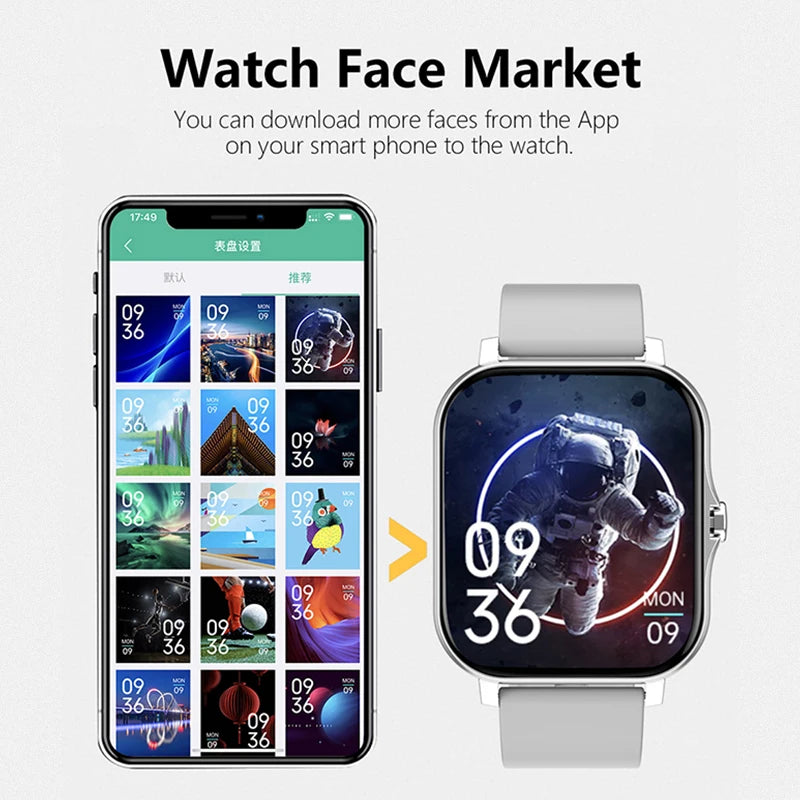 2026 Men Smart Watch Fitness Clock Sports Heart Monitor Smartwatch Bluetooth Call Music Playback 1.83'' Wrist Watches for Women