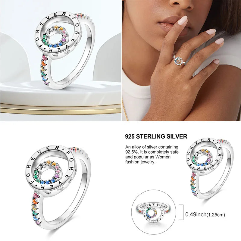 Original Design 925 Sterling Silver Blue Zircon  For Ring Fit Women Wedding Wedding Wedding Engagement Silver Gift