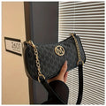 Women's Trendy Shoulder Bag with Belt Decoration Retro Underarm Handbag for Commuting
