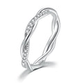 ZHOUYANG Dainty Ring For Women Thin Temperament Winding Wedding Engagement Ring Silver Color Crystal Fashion Gift Jewelry DZR018