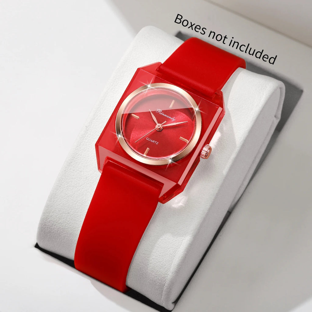Simple Silicone Band Ladies Wristwatches Fashion Rectangle Women Quartz Watch Reloj Mujer Girls Clock Gift (Without Box)