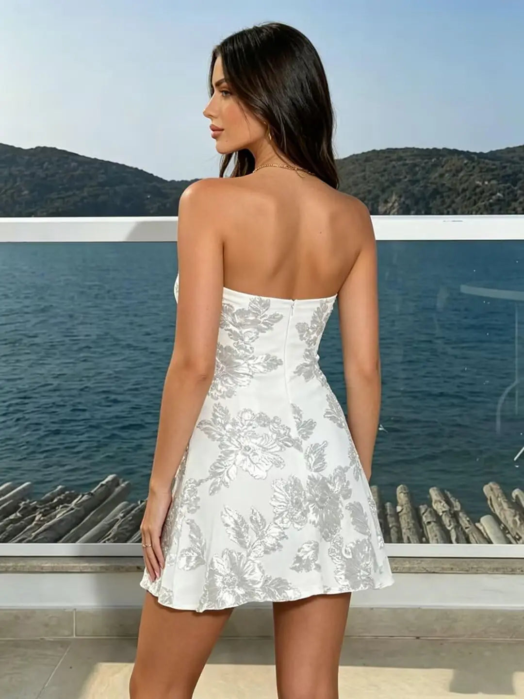 Lace Floral Homecoming Dresses for Women Short Corset Strapless Formal Gown Party Dresses Cocktail Dresses Women Elegant