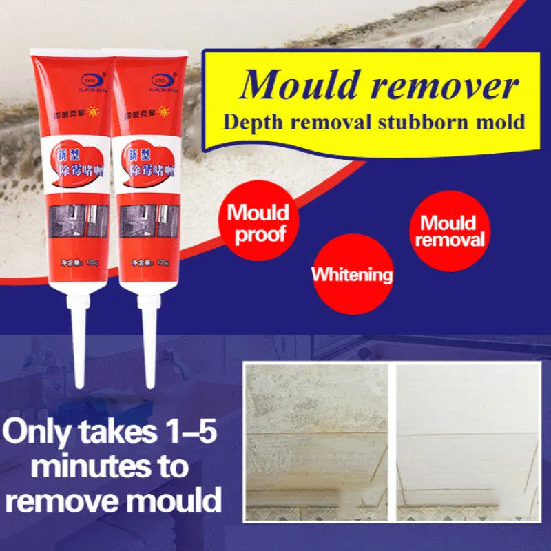 Multi-effect Mold Remover Strong Effective Mold Removal Gel No Scrubbing for Bathroom Kitchen Refrigerator Washing Machine Seal