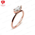 925 Sterling Silver Moissanite Custom Ring Marquise Six-Prongs Ring 1CT VVS1 D Color Luxury Jewelry For Women Wedding Party Gift