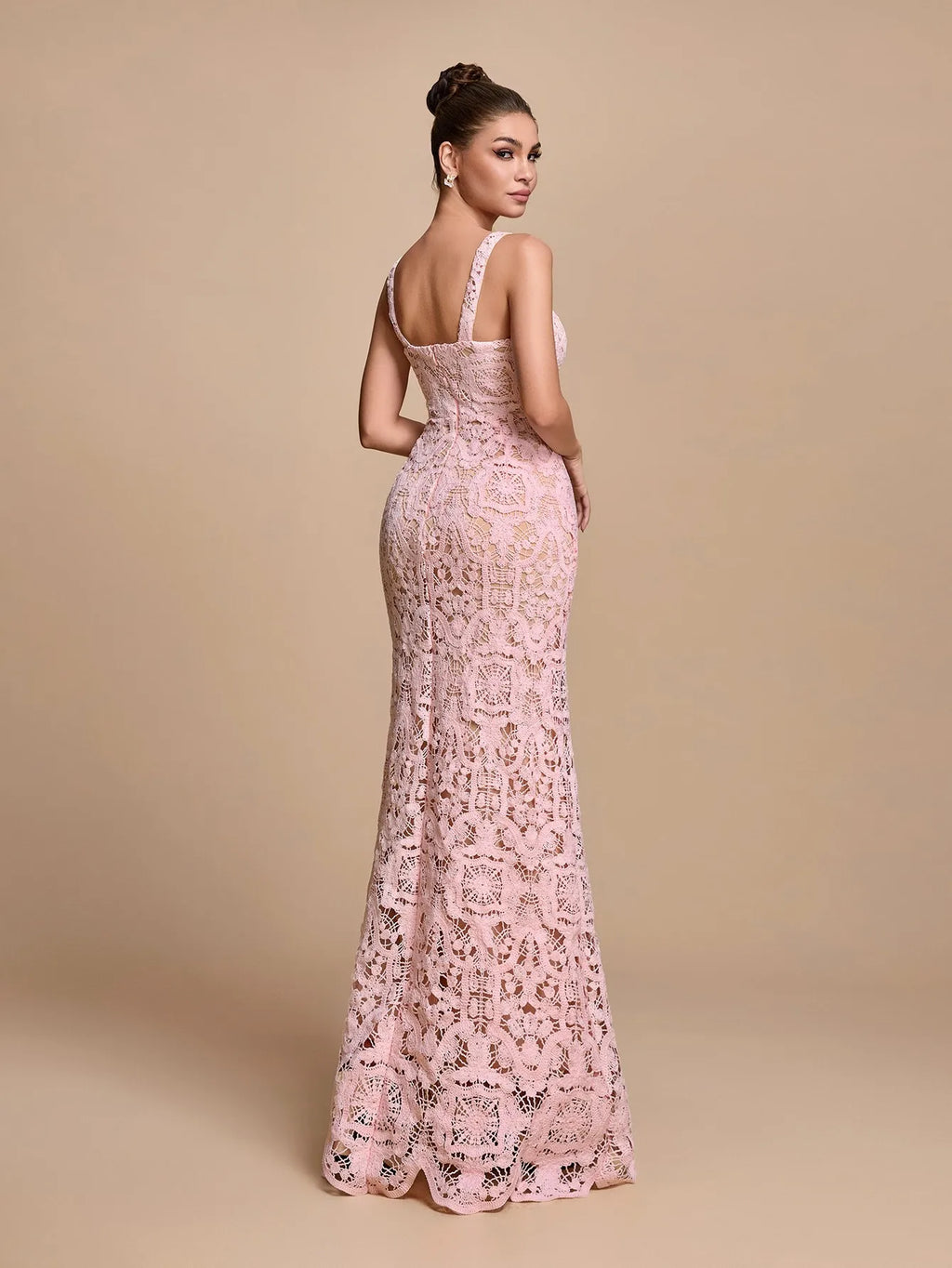 2026 Lace Mermaid Evening Dress, Strapless Long Evening Gown, Socialite Party and Ball Dress