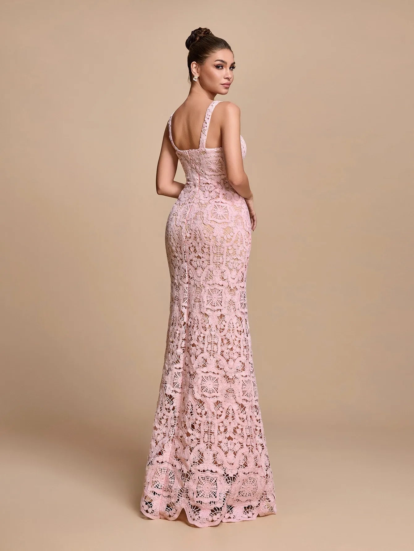 2026 Lace Mermaid Evening Dress, Strapless Long Evening Gown, Socialite Party and Ball Dress