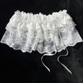2026 Korean Ins Unique Lace Layered Gauze Skirts Lace Trim A-Line Short Cloth Mini Waist Skirts Harajuku Girl's White Skirts Y2K
