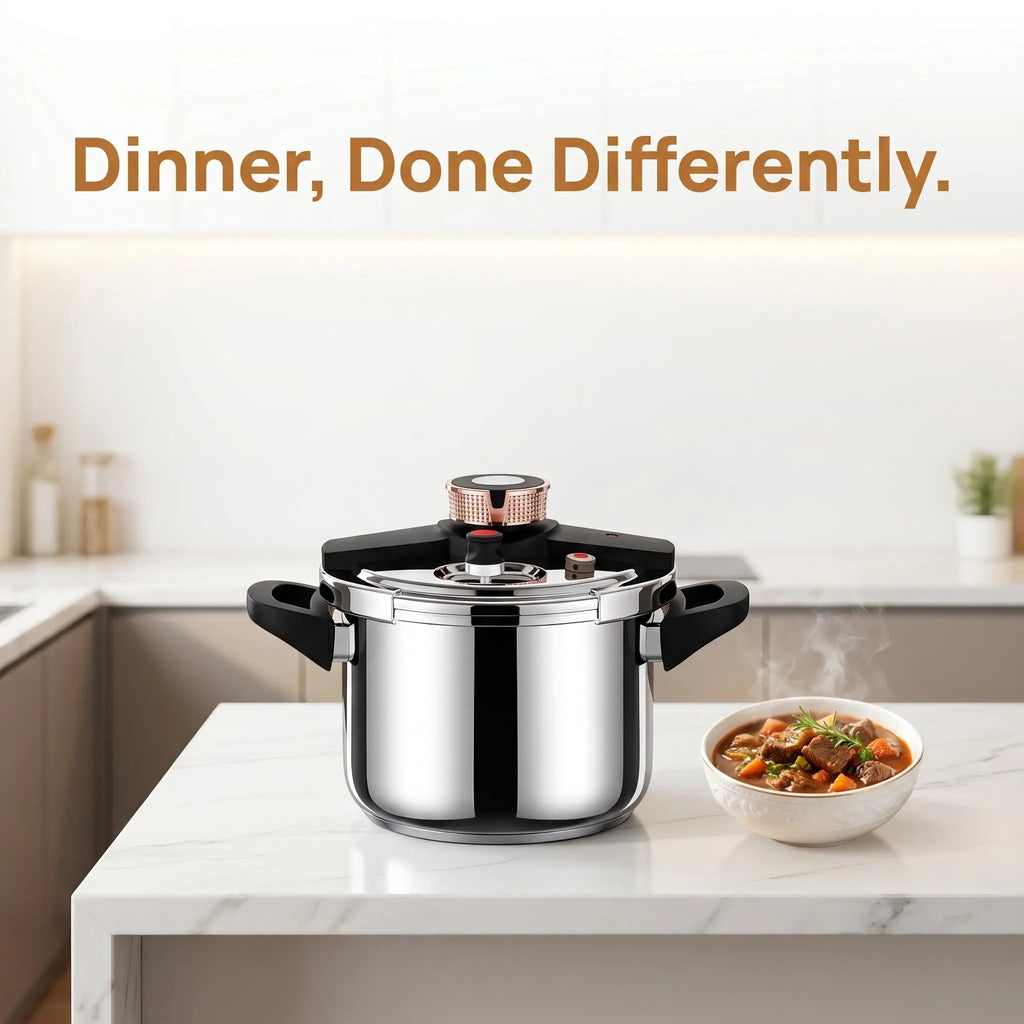 304 Stainless Steel Knob Pressure Cooker 4L-11L 80kPa High Pressure Fast Cooking Pot for Home Kitchen