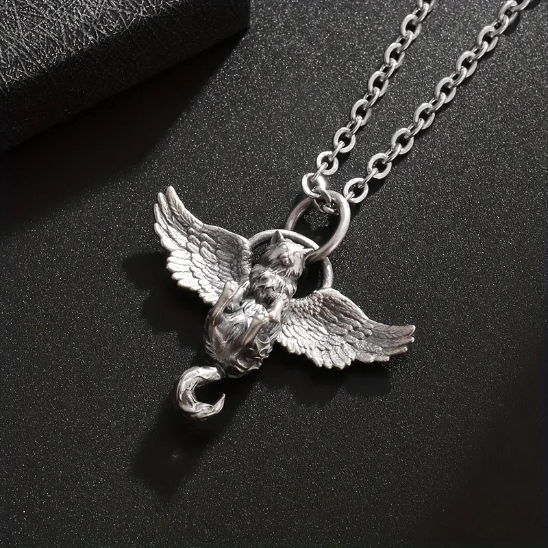 One exquisite and adorable pet cat wing animal pendant necklace, a fashionable jewelry gift and birthday present for womenjjj