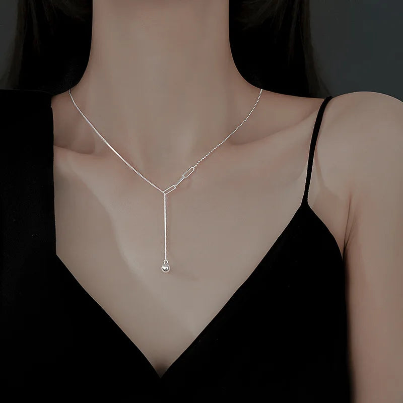 925 Sterling Silver Woman Necklace Simple Charm Personality Clavicle Chain Choker Birthday Gift for Friends Exquisite Jewelry