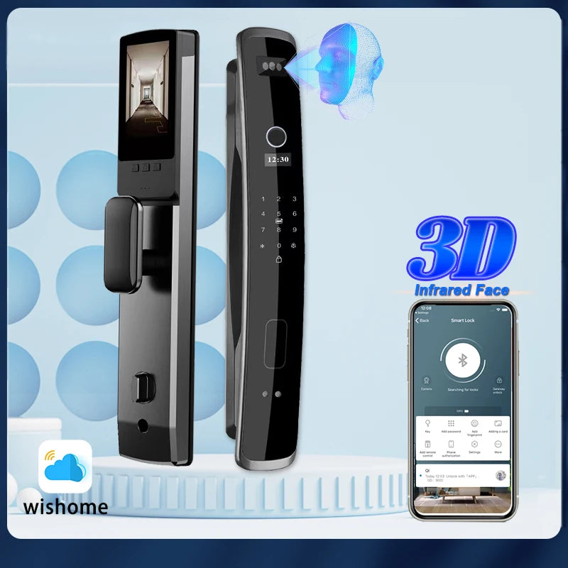 Wishome Biometric Recognition Smart Door Lock Remote Control Fingerprint Password IC Card APP Wifi Lock Unlock