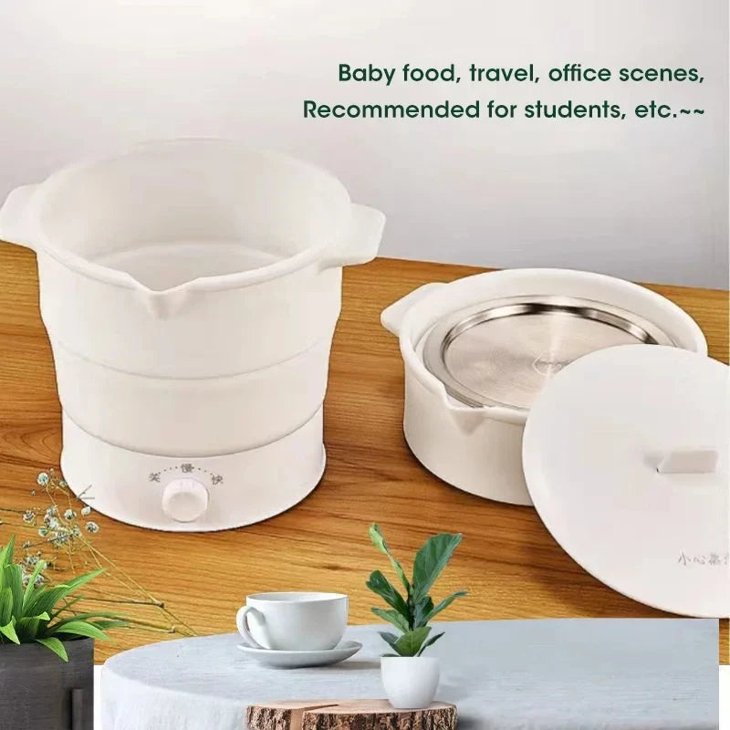 HOMEFISH Foldable Silicone Electric Pot Portable Multi-Purpose Hot Water Boiler for Travel 110/220V Kettle Ideal for Camping 66