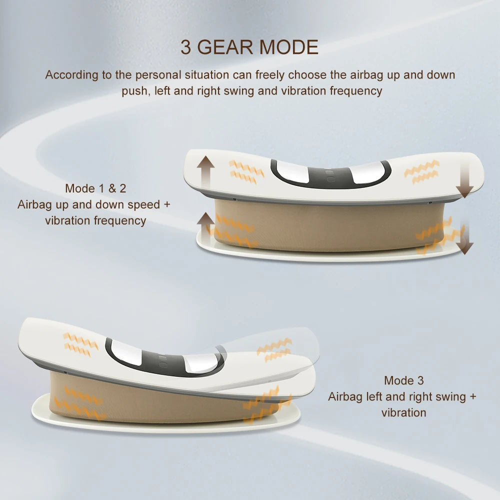 Electric Lumbar Traction Massager Inflatable Back Stretcher Device Adjustable Vibration Waist Massager Waist Spine Support Back