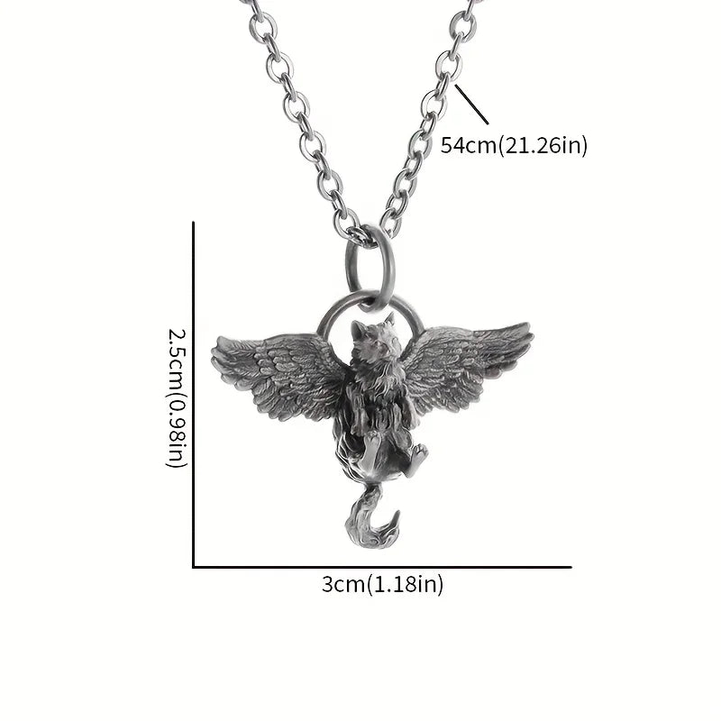 One exquisite and adorable pet cat wing animal pendant necklace, a fashionable jewelry gift and birthday present for womenjjj