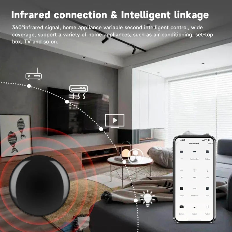 Tuya WiFi Smart IR Remote Control Tuya Smart Home Remote Controller for TV DVD Air Conditioner AUD Works with Alexa Google Home