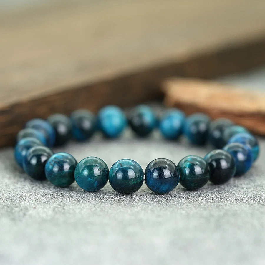6/8/10/12mm Premium Beaded Bracelet Men Women Natural Blue Tiger Eyes Stone 4 Sizes Elastic Bangles Meditation Healing Jewelry