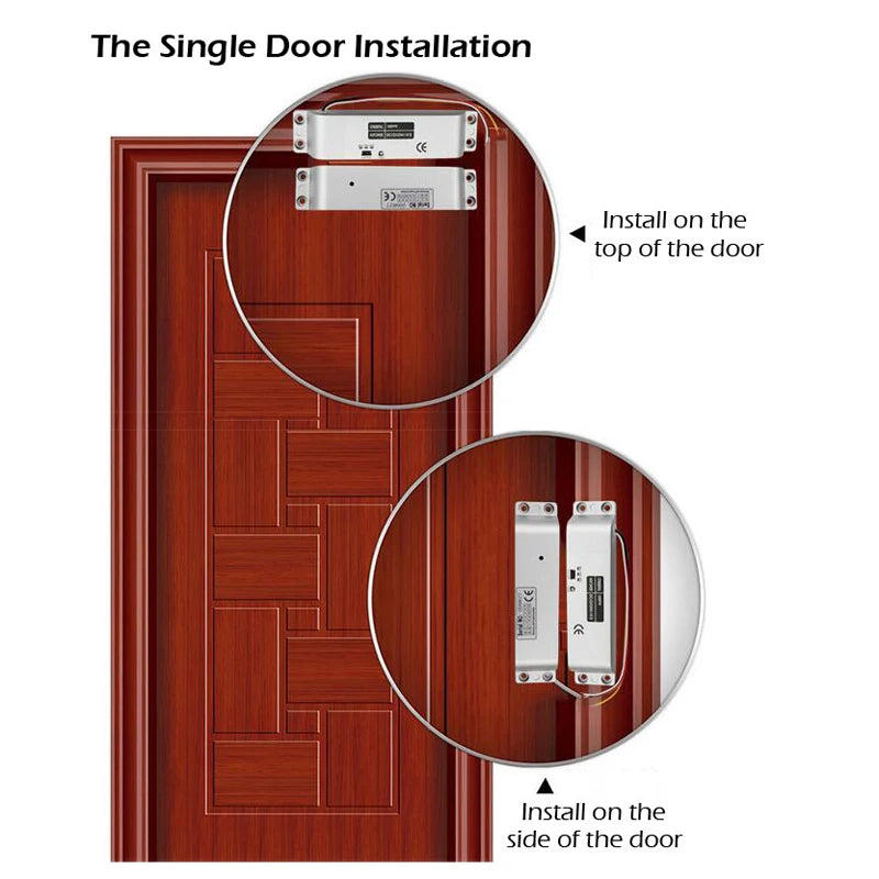 5YOA Smart Electric Mortise Locks with Drop Bolt DC12V Electronic Lock Adjustable Time Delay Fail Safe Mode for Access Control