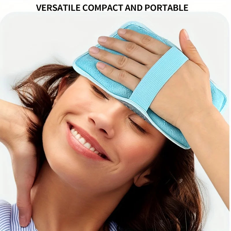 Hot Compress Gel Ball Ice Pack Pvc Double-Sided Pillow, Hot and Cold Compress Heating Pack with Strap, Handheld Ice Pack, Three Colors, Single Pack