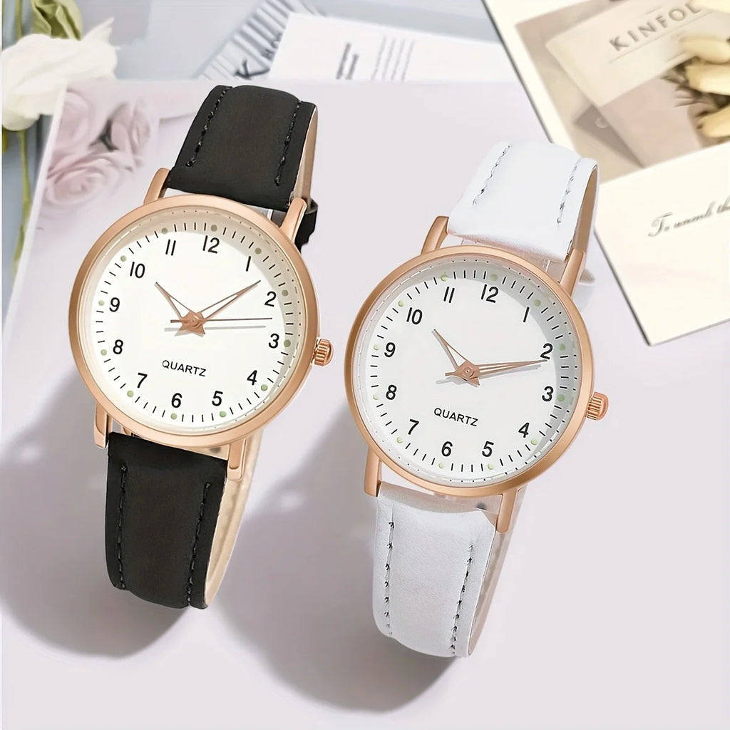 1/pcs and 2/pcs simple, fashionable, cute and compact women's luminous quartz watches